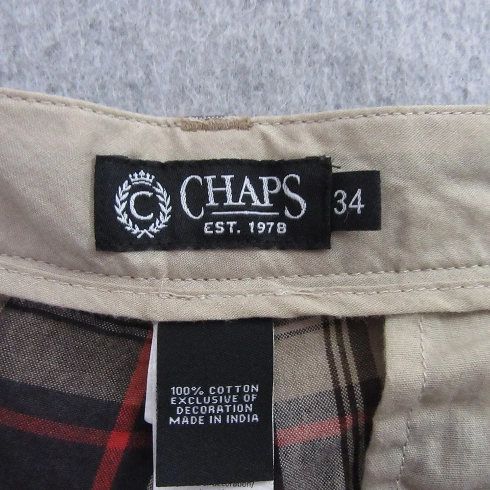 Chaps Madras Chino Shorts 34 x‎ 9 Multicolor Brown Plaid